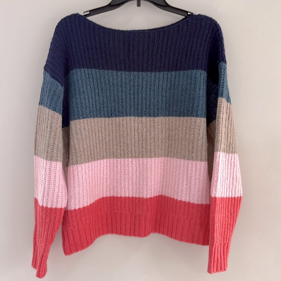 Old Navy Sweaters - *LIKE NEW* Old Navy Slouchy Cozy Striped Boat-Neck Sweater for Women - Size M